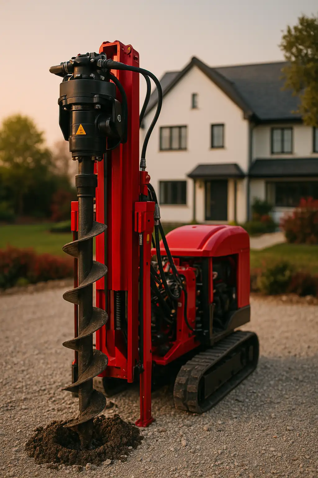 Mini Piling Rig Operating Through Doorway